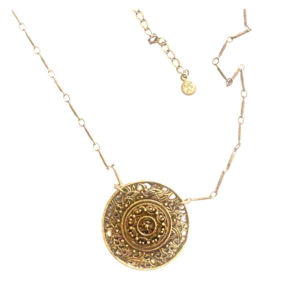 Bronze medallion necklace